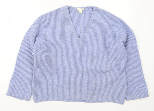 H&M Womens Blue  Knit Pullover Jumper Size S