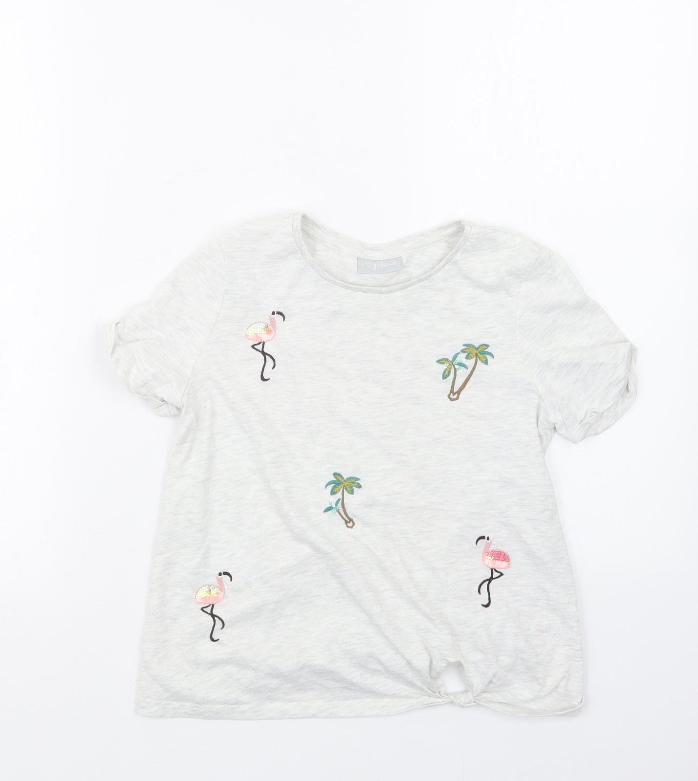 Matalan Girls Grey   Basic T-Shirt Size 9 Years