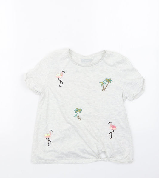 Matalan Girls Grey   Basic T-Shirt Size 9 Years