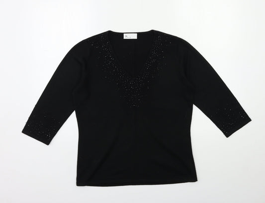 BHS Womens Black  Knit Pullover Jumper Size 12