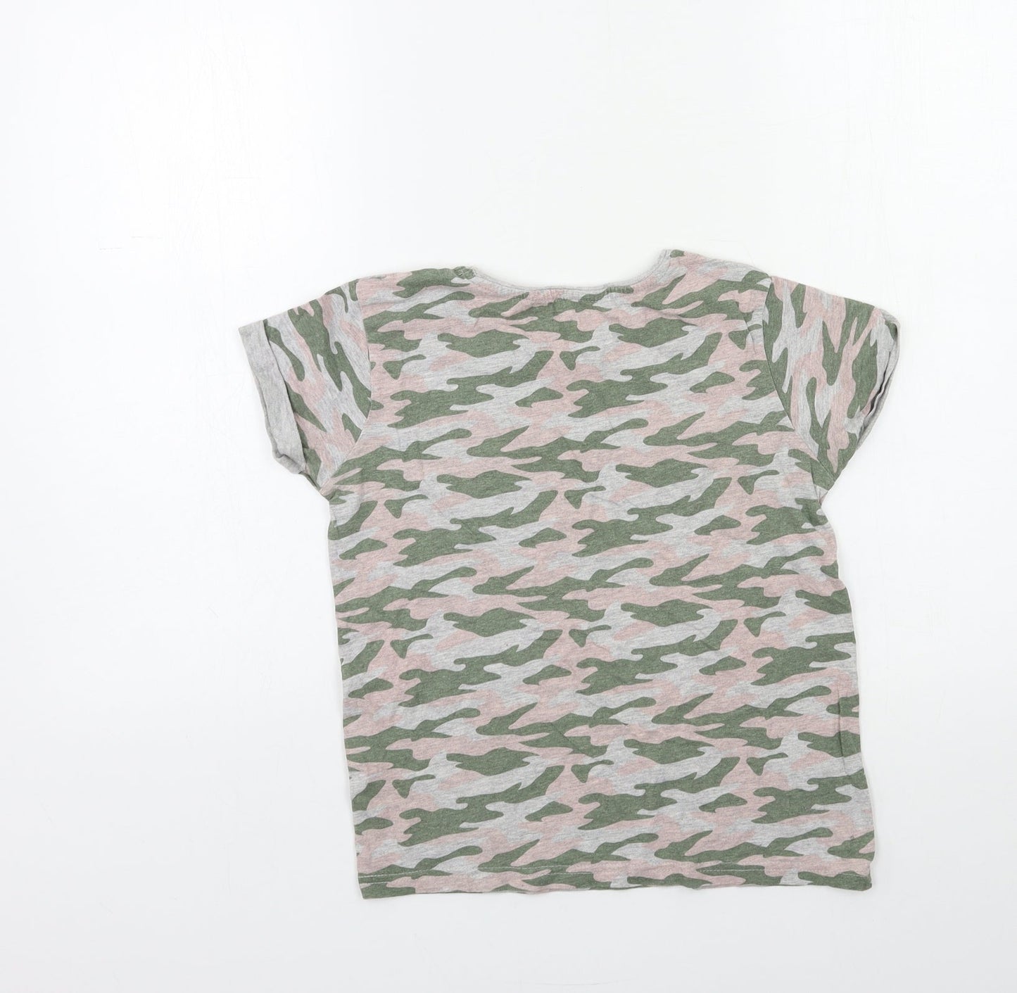 Primark Girls Green Camouflage  Basic T-Shirt Size 10 Years