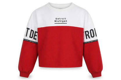 915 Generation Girls Red Colourblock  Pullover Sweatshirt Size 12-13 Years  - Cropped