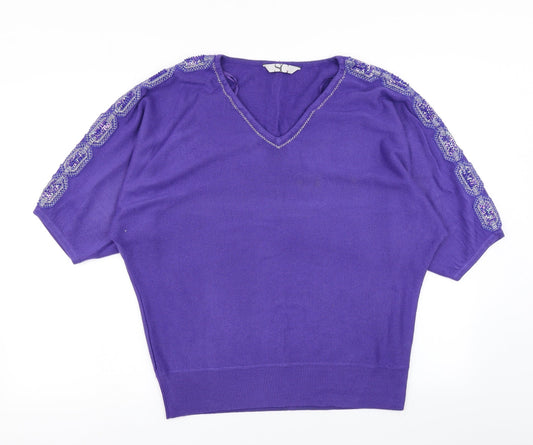 BHS Womens Purple  Knit Pullover Jumper Size 12