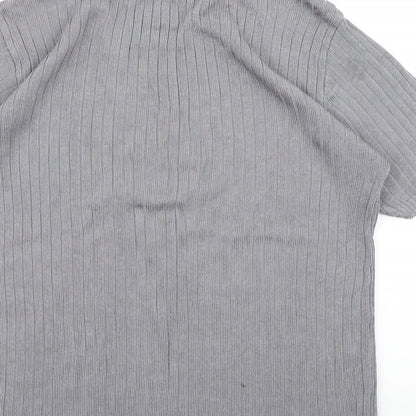 Elizabeth Shelton Womens Grey  Knit Basic T-Shirt Size 16