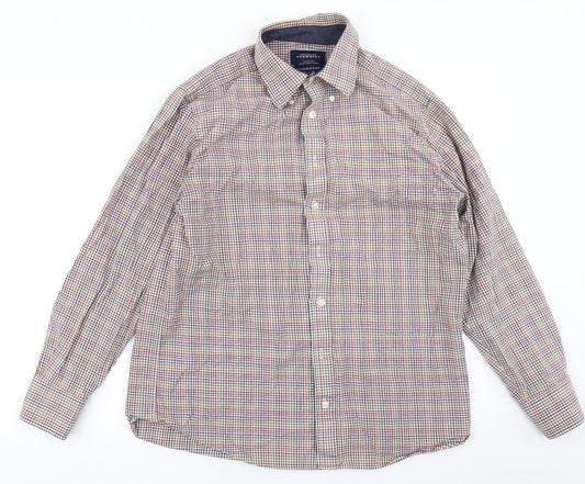 Charles Tyrwhitt Mens Pink Plaid   Button-Up Size M