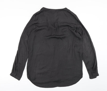H&M Womens Grey Polka Dot  Basic Blouse Size 12