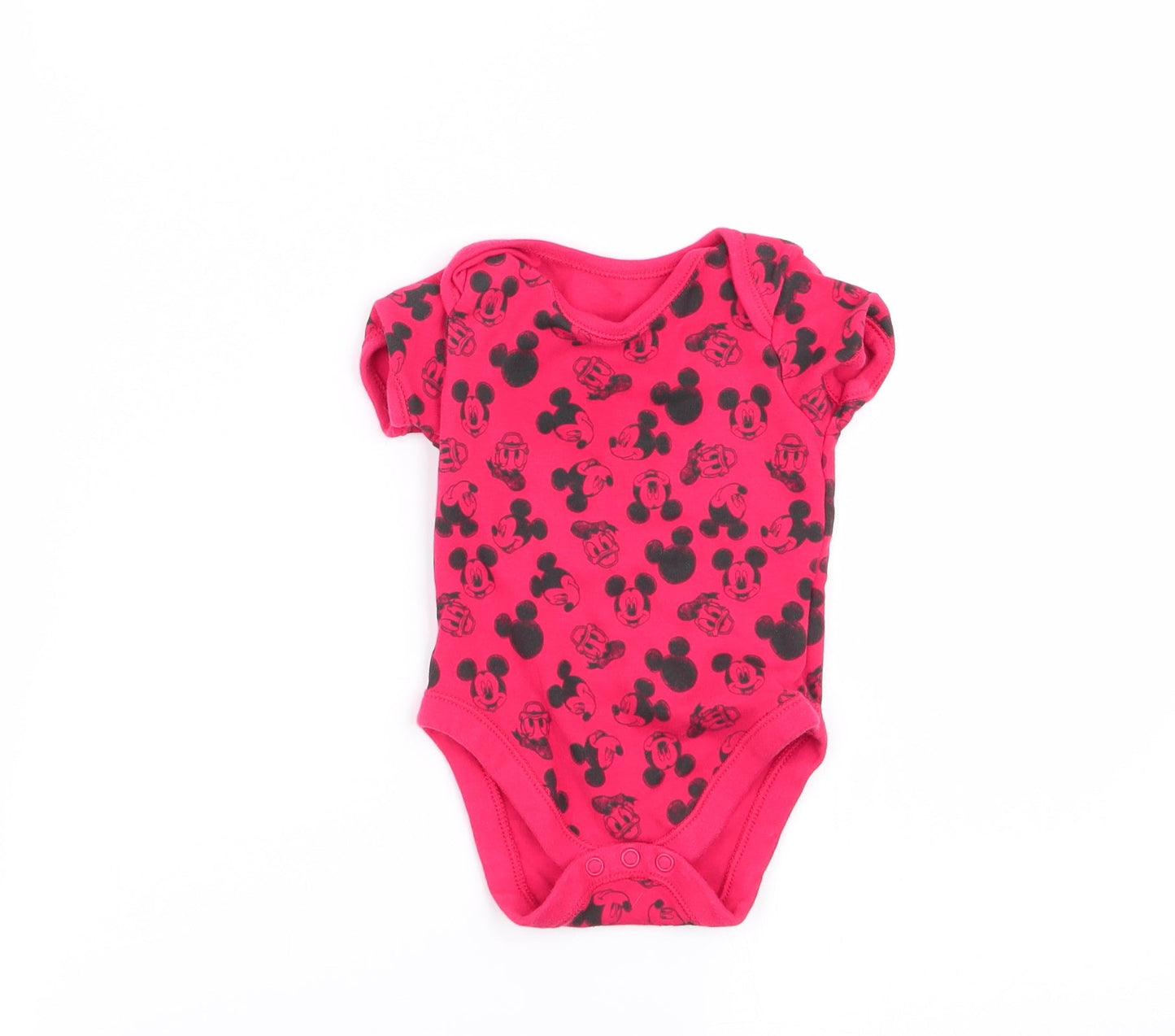 Asda George Boys Red Animal Print  Babygrow One-Piece Size 6-9 Months  - mickey mouse