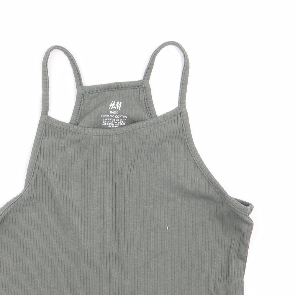 H&M Girls Green   Camisole Tank Size 12-13 Years