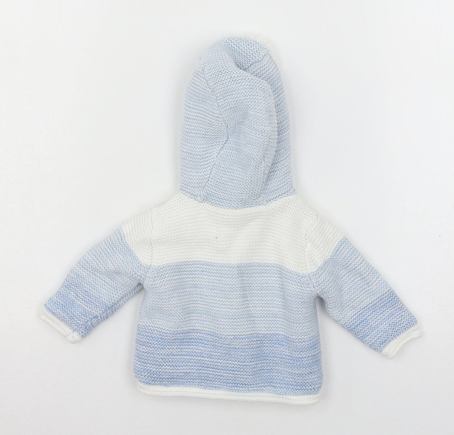 Mothercare Boys White Striped Knit Cardigan Jumper One Size