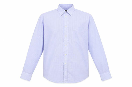 Essentials Mens Blue Check   Button-Up Size 16