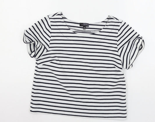The Limited Womens White Striped Jersey Basic T-Shirt Size XS