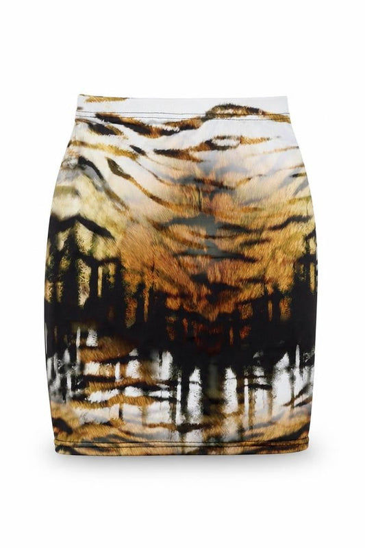 PRETTYLITTLETHING Womens Brown   Mini Skirt Size 4
