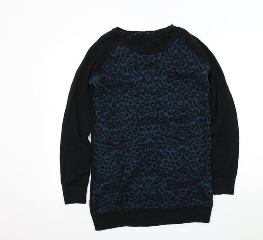George Womens Black Geometric  Pullover Jumper Size 12