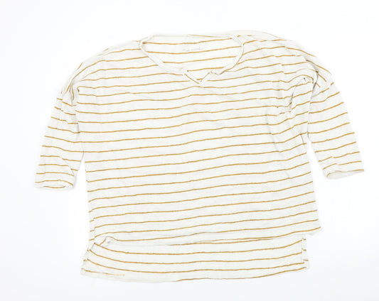 med winds Womens Beige Striped  Pullover Jumper Size M