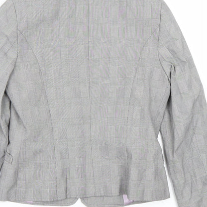 Ronit Zilkha Womens Grey Check  Jacket Suit Size 8