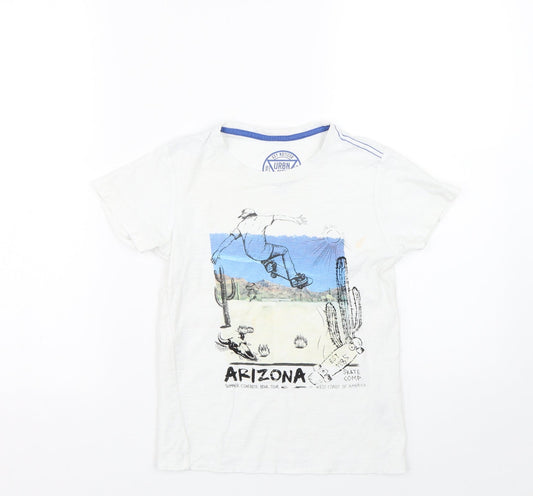 Matalan Boys White   Basic T-Shirt Size 8 Years  - Skate
