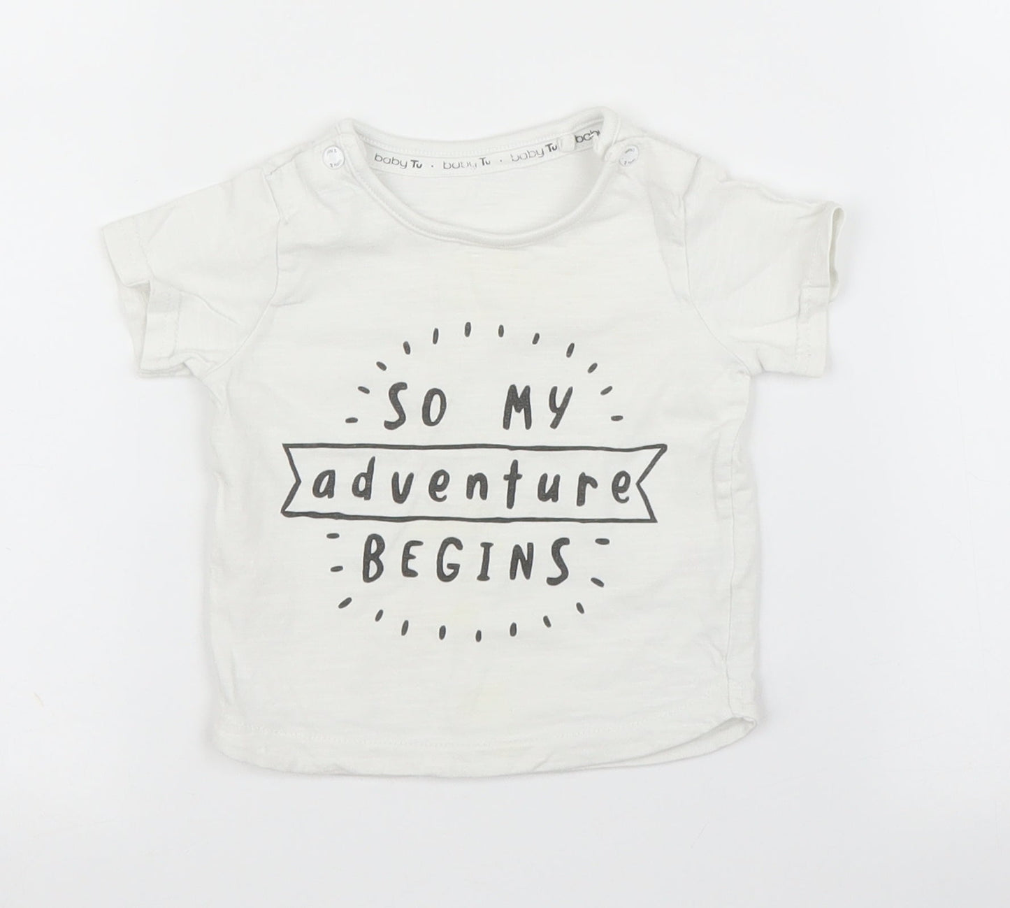 TU Baby White   Basic T-Shirt Size 0-3 Months
