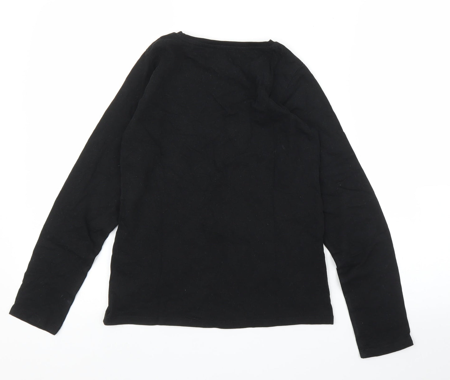 Nutmeg Girls Black   Basic T-Shirt Size 11 Years  - Unicorn