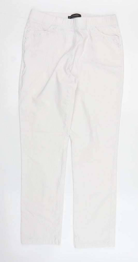 Just Elegance Womens White  Denim Jegging Jeans Size 28 in L27 in