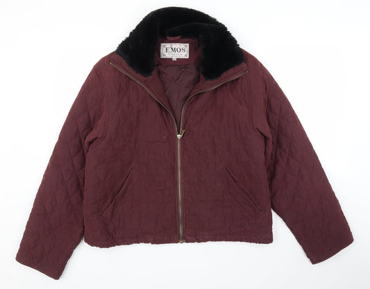 Emos Womens Purple   Quilted Coat Size M