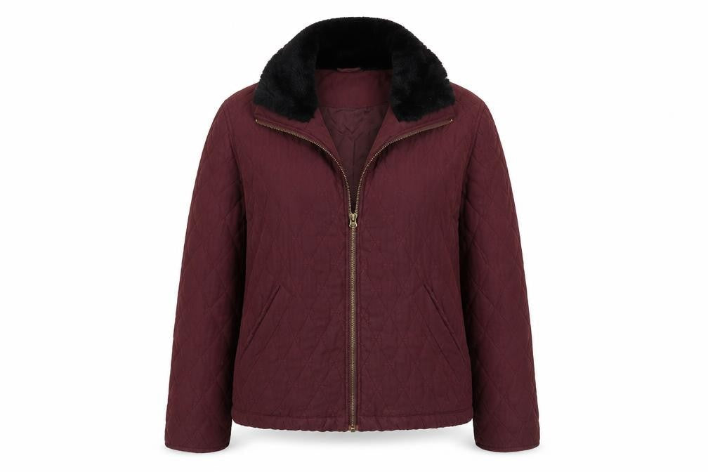 Emos Womens Purple   Quilted Coat Size M