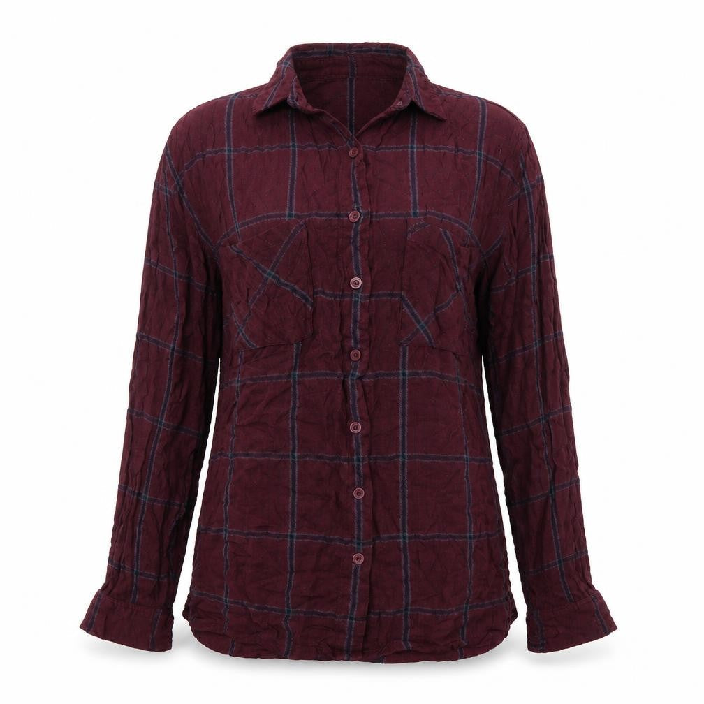 New Look Womens Purple Plaid  Basic Button-Up Size 10