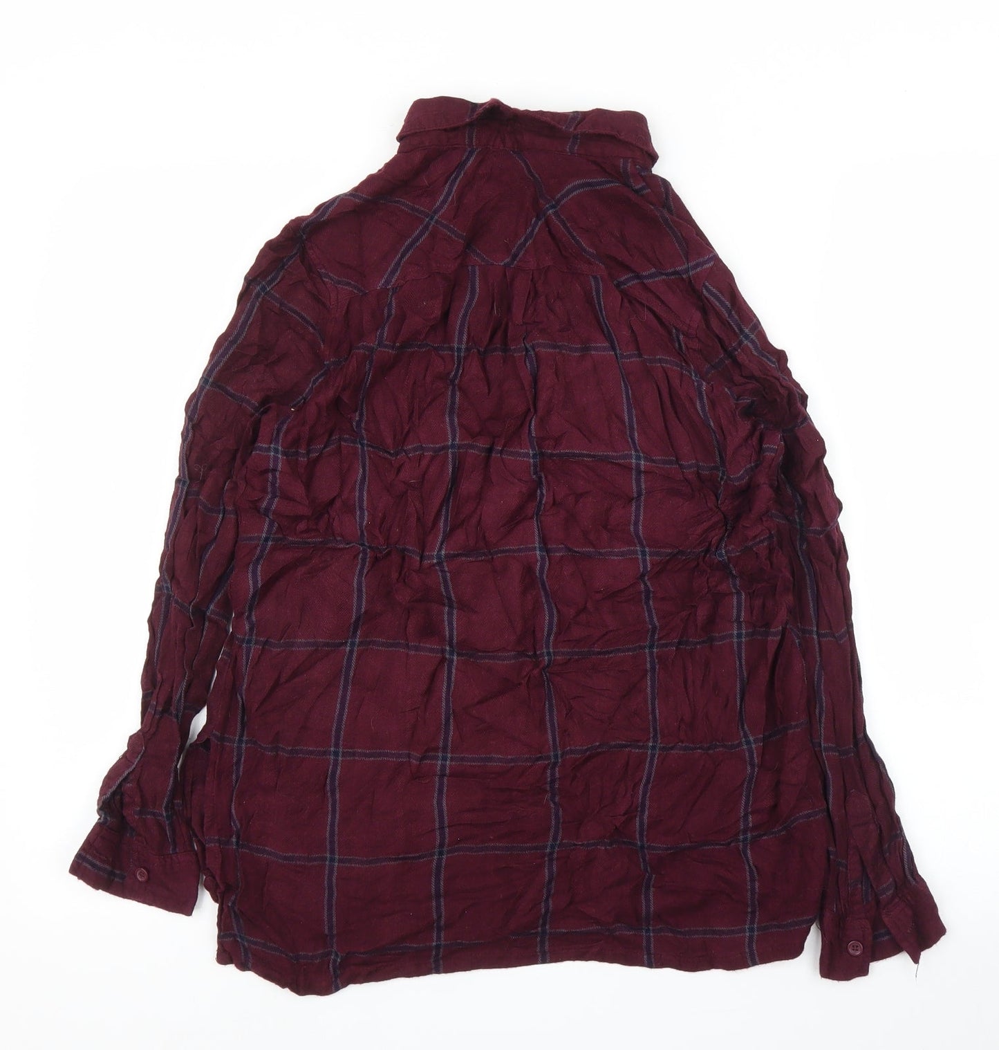 New Look Womens Purple Plaid  Basic Button-Up Size 10