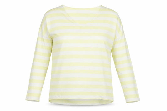 Preworn Womens Yellow Striped  Basic T-Shirt Size M