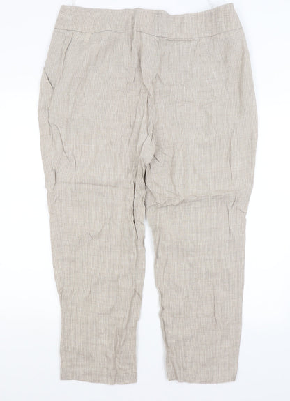 Back view of Autograph women’s beige trousers, size UK 18, 26-inch leg