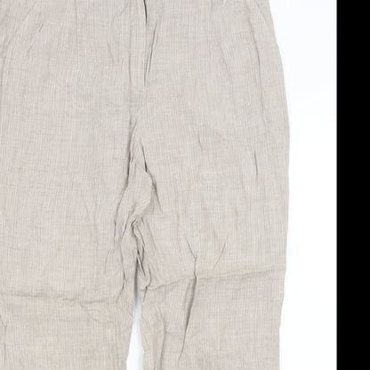 Close-up detail of Autograph women’s beige trousers, size UK 18, 26-inch leg