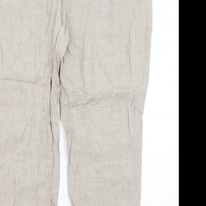 Brand and care label for Autograph women’s beige trousers, size UK 18, 26-inch leg