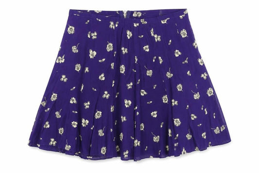 F&F  Womens Purple Floral  A-Line Skirt Size 26 in