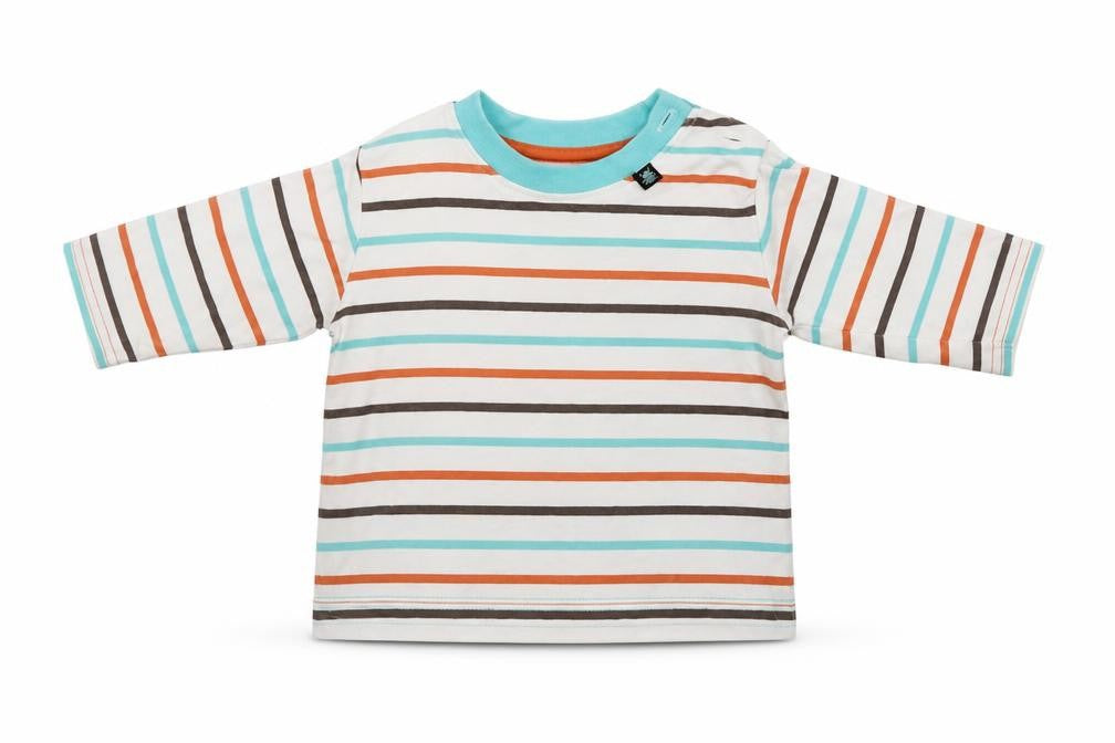 George  Boys Beige Striped  Basic T-Shirt Size 3-6 Months