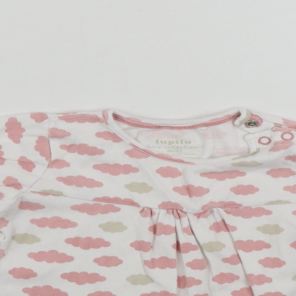 Lupilu Girls White   Basic T-Shirt Size 12-18 Months