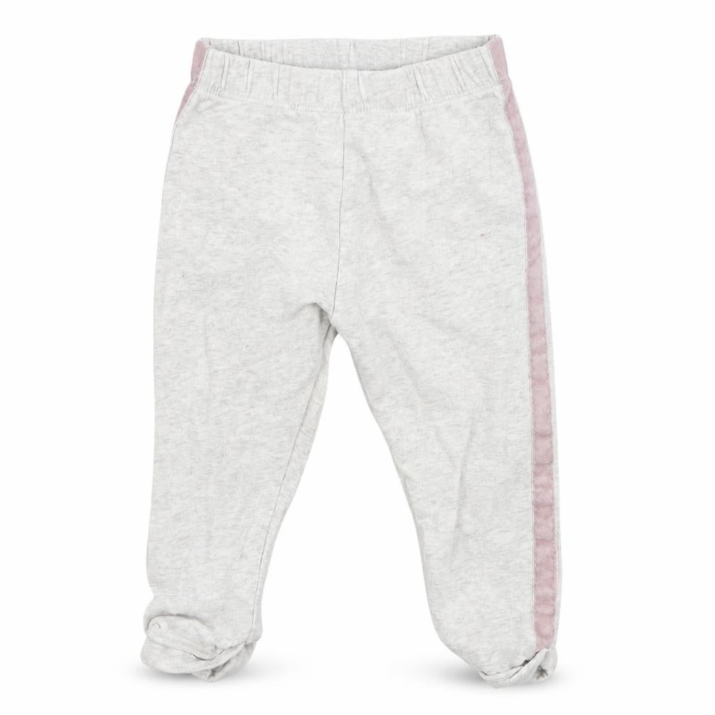 Front view of F&F girls’ beige sweatpants, size 9-12, months