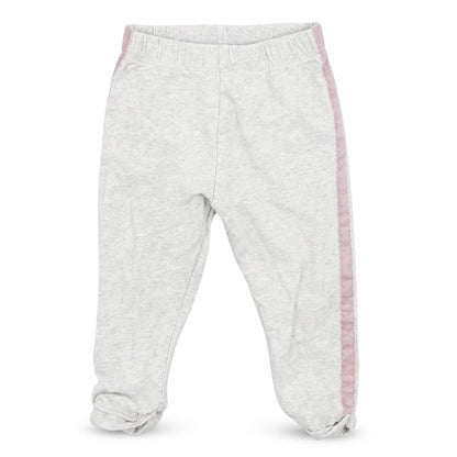 Front view of F&F girls’ beige sweatpants, size 9-12, months
