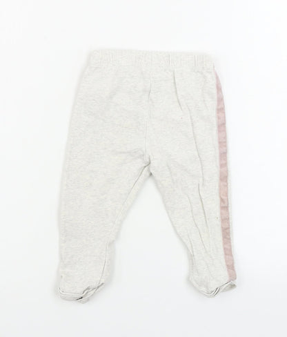 Back view of F&F girls’ beige sweatpants, size 9-12, months