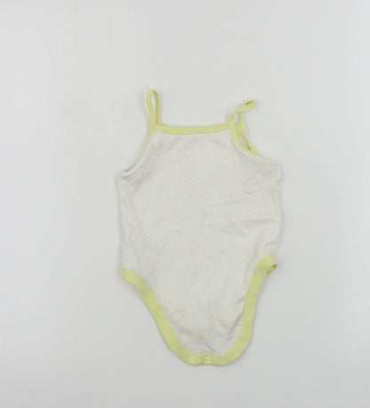 Back view of Nutmeg girls’ white basic tank, size 12-18, months