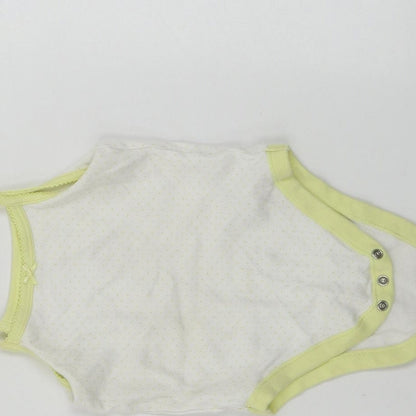 Close-up detail of Nutmeg girls’ white basic tank, size 12-18, months