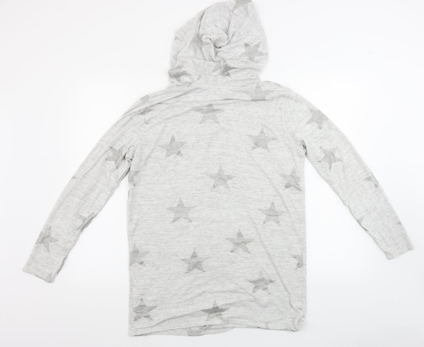 H&M  Girls Grey   Cardigan Jumper Size 14 Years  - Star pattern