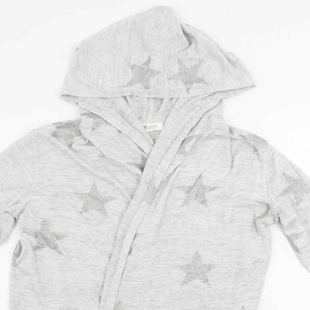 H&M  Girls Grey   Cardigan Jumper Size 14 Years  - Star pattern