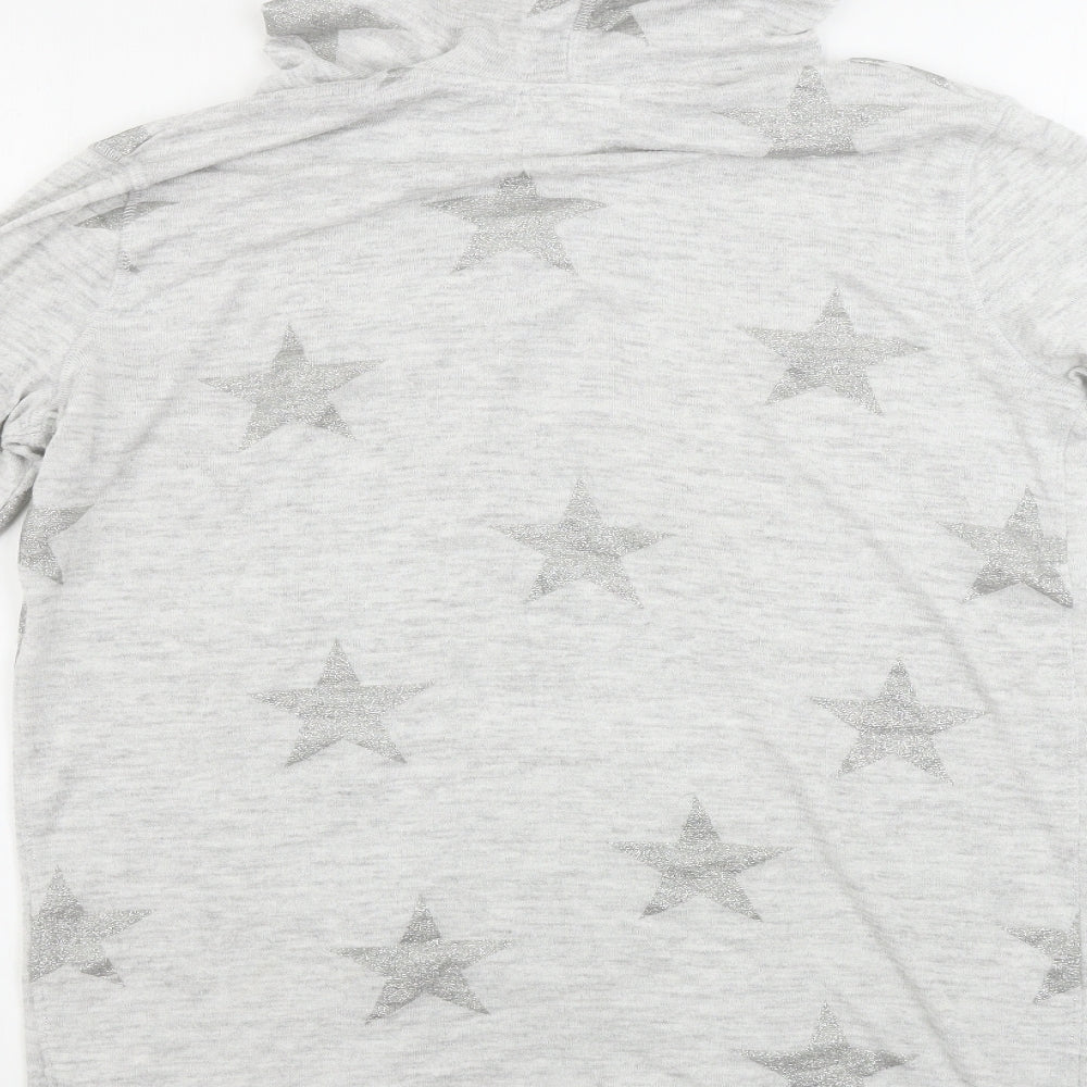 H&M  Girls Grey   Cardigan Jumper Size 14 Years  - Star pattern