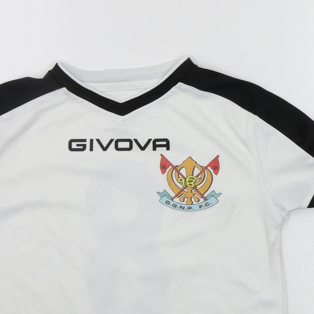 Givova Boys White   Basic T-Shirt Size XL