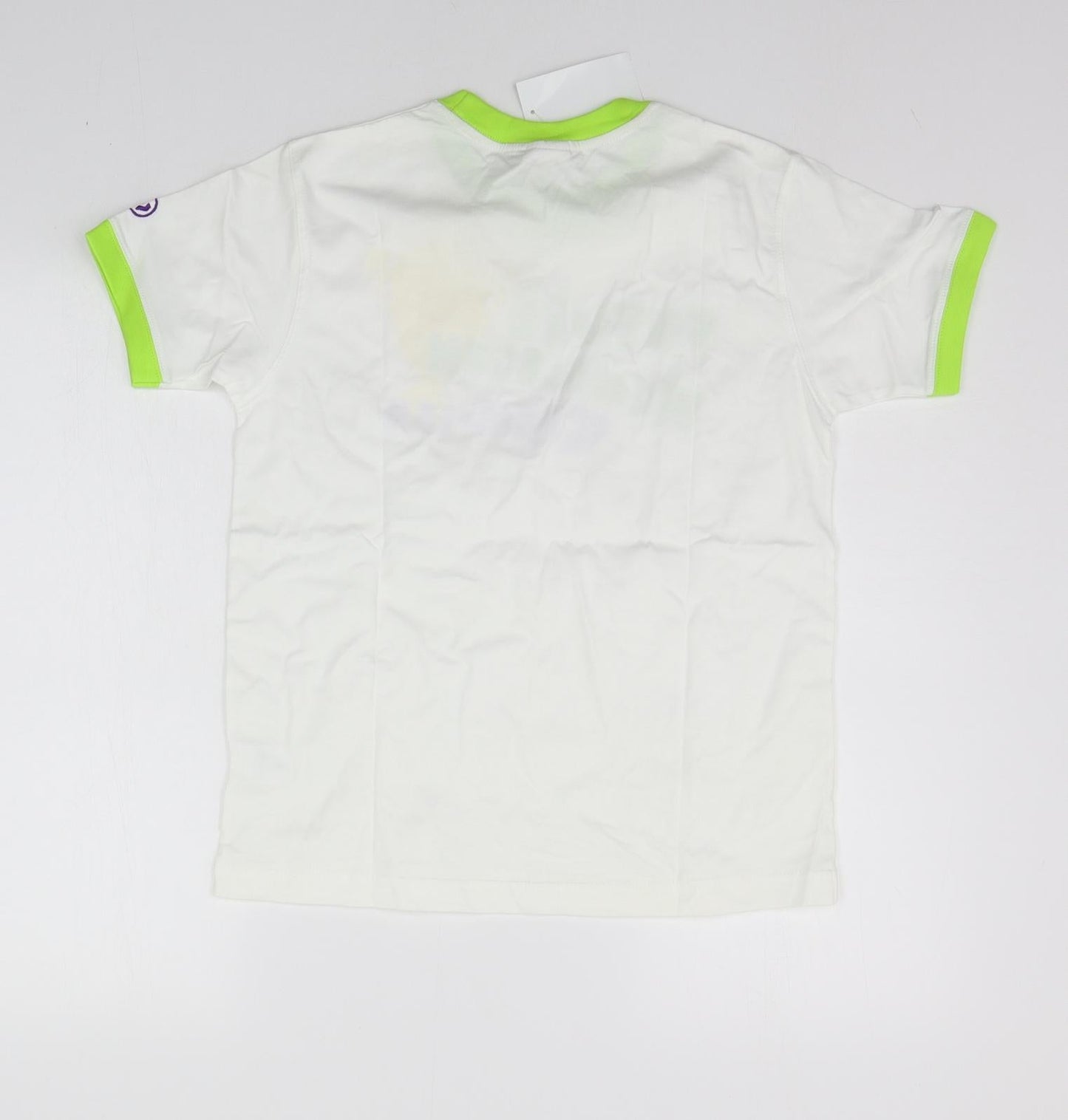 Wimbeldon Girls White Geometric  Basic T-Shirt Size 12-13 Years