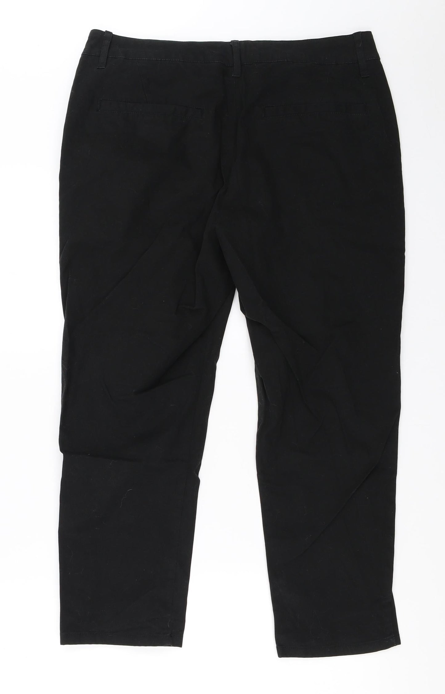 ASOS Womens Black   Cropped Trousers Size 32 in L22 in