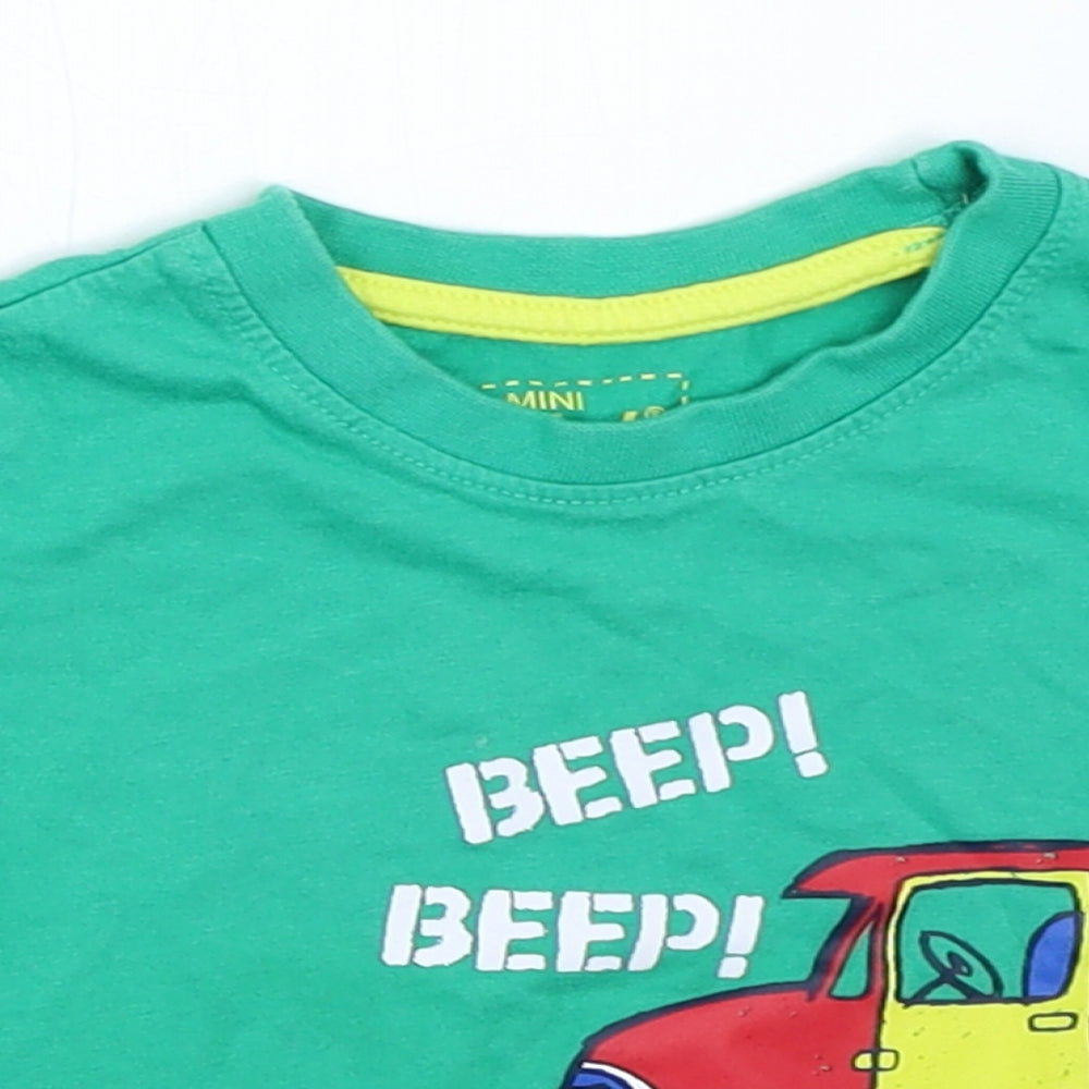 Mini Rebel Boys Green   Basic T-Shirt Size 9-12 Months