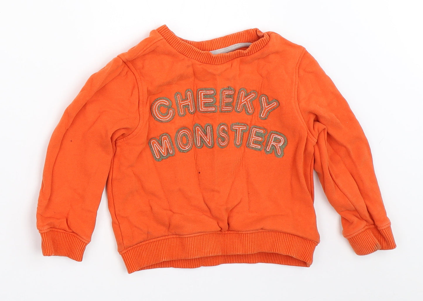 Mini Club Boys Orange   Pullover Sweatshirt Size 2-3 Years