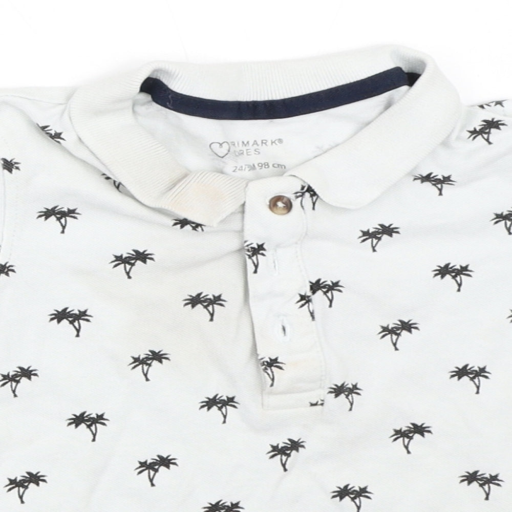 Primark Boys White   Basic Polo Size 2-3 Years