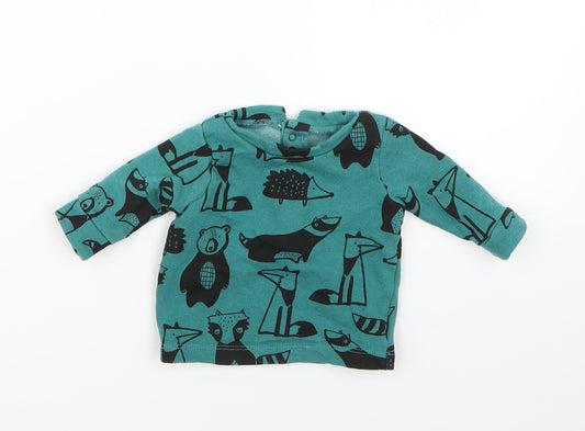 NEXT Baby Green Geometric  Pullover Jumper Size 0-3 Months