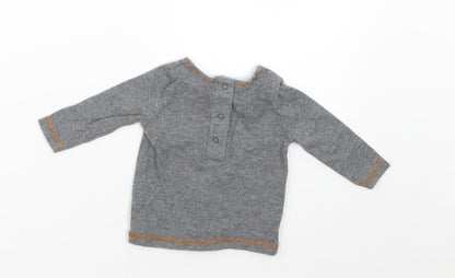 Back view of Next Baby Grey Basic T-Shirt, size 0-3, Months